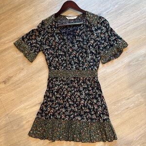Zara Navy Floral Mini Dress Small